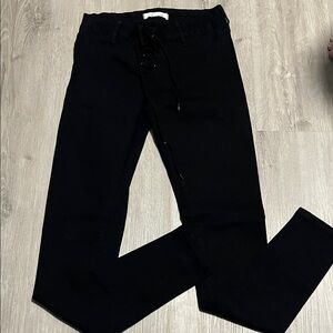 2.1 Denim Dark Lace-Up Trousers